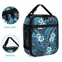 Polynesian Hibiscus Tropical Blue Floral Lunch Bag Tribal Pattern LT01 - Polynesian Pride