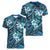Polynesian Hibiscus Tropical Blue Floral Women V-Neck T-Shirt Tribal Pattern - Polynesian Pride