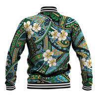 Polynesian Hibiscus Tropical Green Floral Baseball Jacket Tribal Pattern LT01 - Polynesian Pride