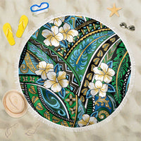 Polynesian Hibiscus Tropical Green Floral Beach Blanket Tribal Pattern LT01 One Size 150cm Green - Polynesian Pride