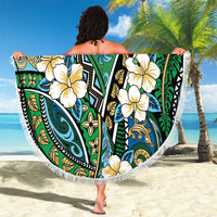 Polynesian Hibiscus Tropical Green Floral Beach Blanket Tribal Pattern LT01 - Polynesian Pride