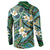 Polynesian Hibiscus Tropical Green Floral Button Sweatshirt Tribal Pattern - Polynesian Pride