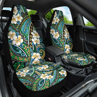 Polynesian Hibiscus Tropical Green Floral Car Seat Cover Tribal Pattern - Polynesian Pride
