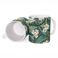 Polynesian Hibiscus Tropical Green Floral Ceramic Mug Tribal Pattern LT01 - Polynesian Pride