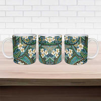 Polynesian Hibiscus Tropical Green Floral Ceramic Mug Tribal Pattern LT01 - Polynesian Pride
