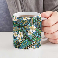 Polynesian Hibiscus Tropical Green Floral Ceramic Mug Tribal Pattern LT01 - Polynesian Pride