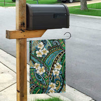 Polynesian Hibiscus Tropical Green Floral Garden Flag Tribal Pattern - Polynesian Pride