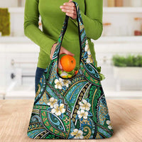 Polynesian Hibiscus Tropical Green Floral Grocery Bag Tribal Pattern LT01 - Polynesian Pride