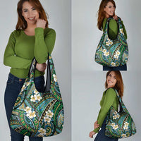 Polynesian Hibiscus Tropical Green Floral Grocery Bag Tribal Pattern LT01 - Polynesian Pride