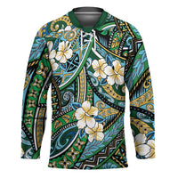 Polynesian Hibiscus Tropical Green Floral Hockey Jersey Tribal Pattern LT01 Unisex Green - Polynesian Pride