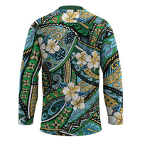 Polynesian Hibiscus Tropical Green Floral Hockey Jersey Tribal Pattern LT01 - Polynesian Pride
