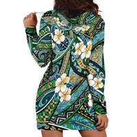 Polynesian Hibiscus Tropical Green Floral Hoodie Dress Tribal Pattern LT01 - Polynesian Pride