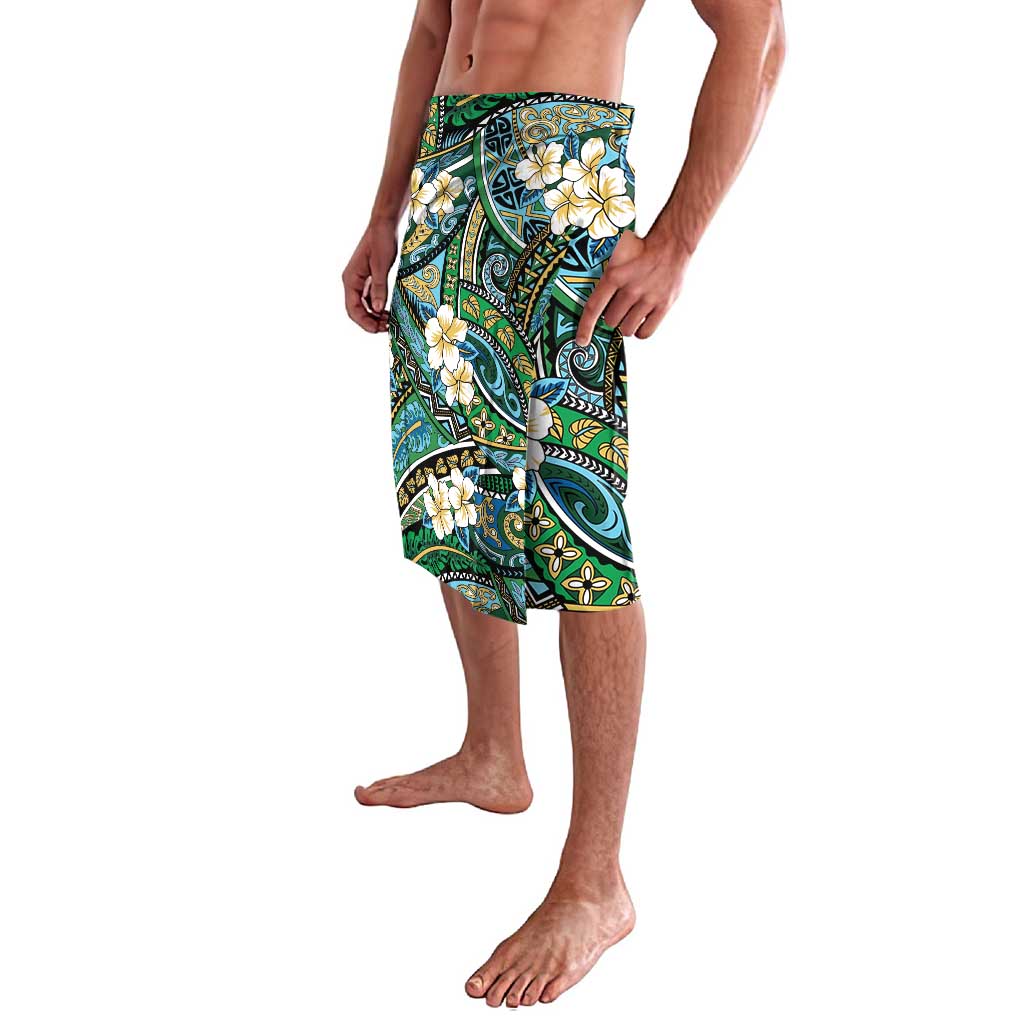 Polynesian Hibiscus Tropical Green Floral Lavalava Tribal Pattern - Polynesian Pride