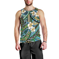 Polynesian Hibiscus Tropical Green Floral Men Tank Top Tribal Pattern LT01 - Polynesian Pride
