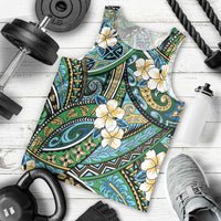 Polynesian Hibiscus Tropical Green Floral Men Tank Top Tribal Pattern LT01 - Polynesian Pride