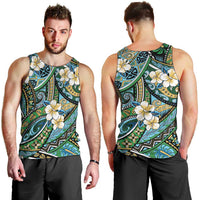 Polynesian Hibiscus Tropical Green Floral Men Tank Top Tribal Pattern LT01 - Polynesian Pride