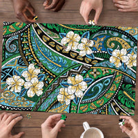 Polynesian Hibiscus Tropical Green Floral Puzzle Tribal Pattern LT01 - Polynesian Pride