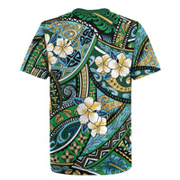 Polynesian Hibiscus Tropical Green Floral Rugby Jersey Tribal Pattern - Polynesian Pride