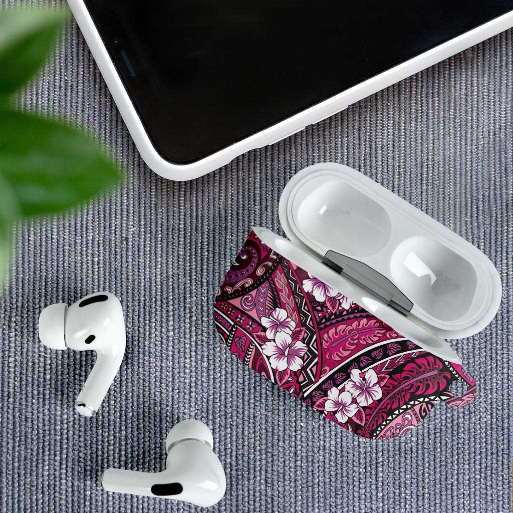 Polynesian Hibiscus Tropical Pink Floral AirPods Case Tribal Pattern LT01 - Polynesian Pride