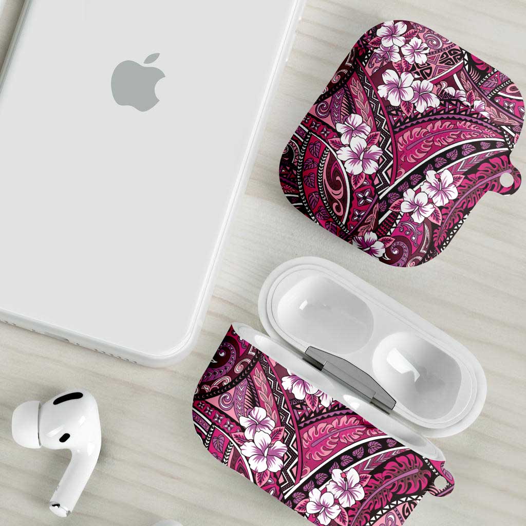 Polynesian Hibiscus Tropical Pink Floral AirPods Case Tribal Pattern LT01 - Polynesian Pride