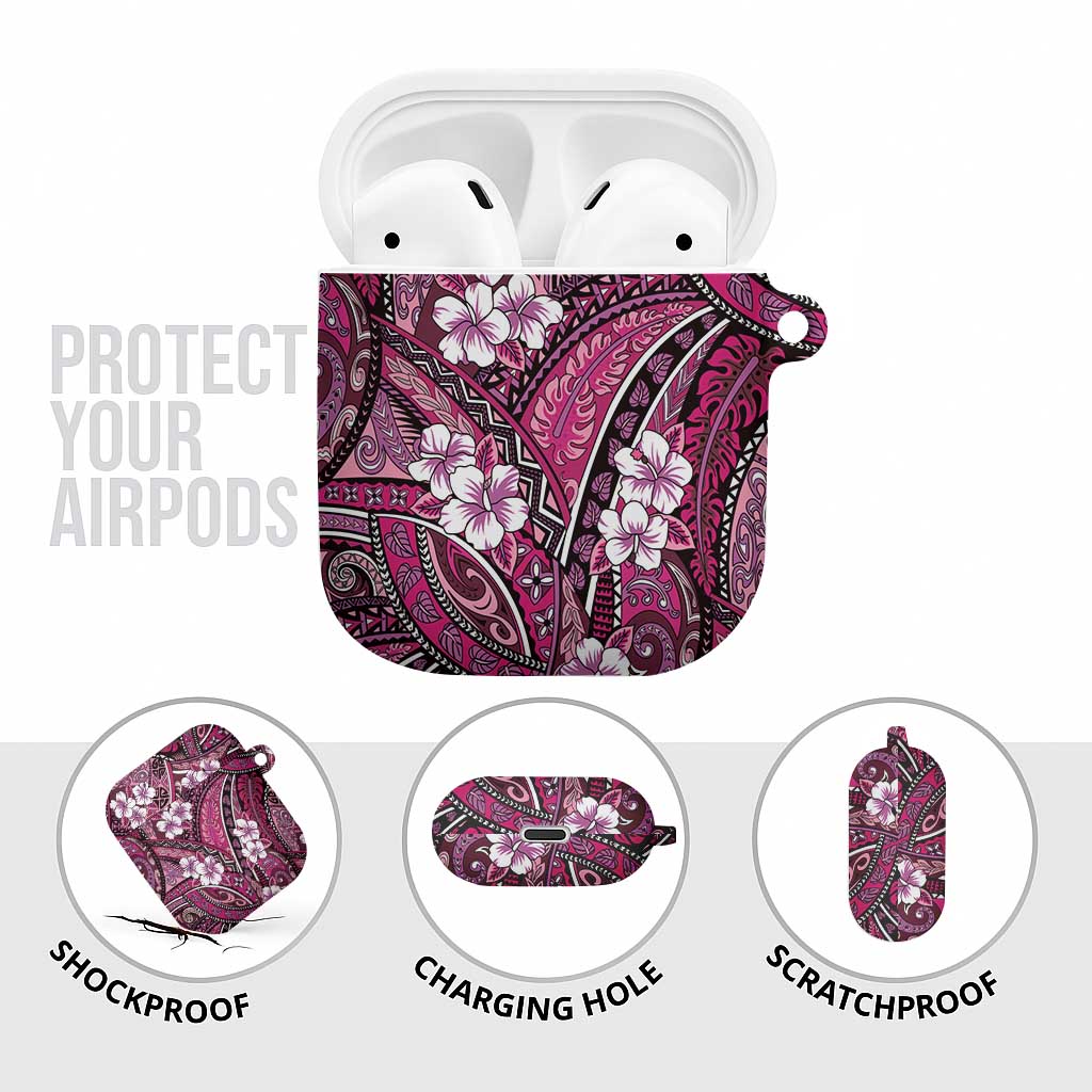 Polynesian Hibiscus Tropical Pink Floral AirPods Case Tribal Pattern LT01 - Polynesian Pride