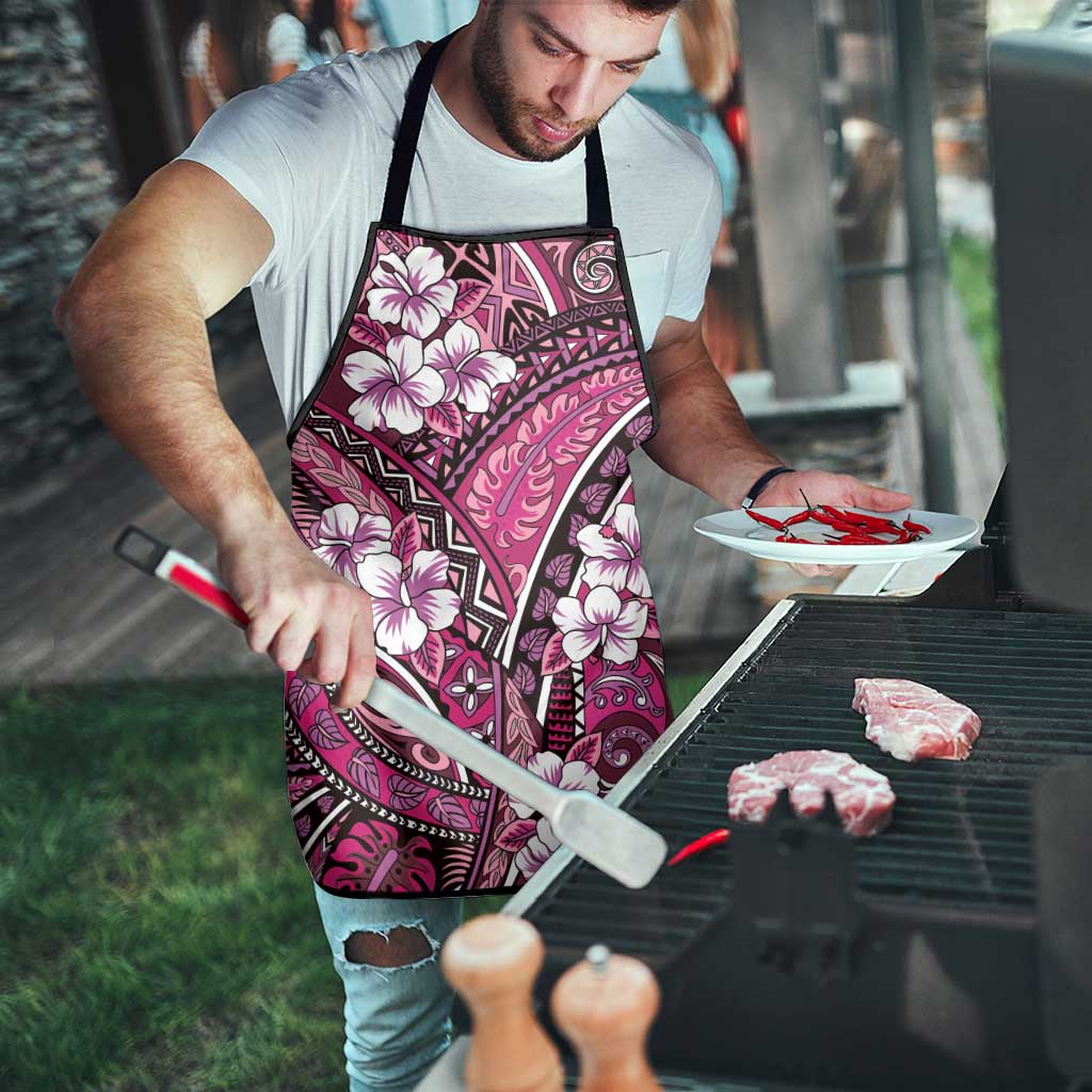 Polynesian Hibiscus Tropical Pink Floral Apron Tribal Pattern LT01 - Polynesian Pride