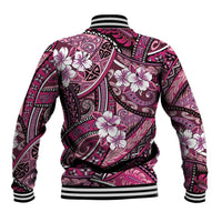Polynesian Hibiscus Tropical Pink Floral Baseball Jacket Tribal Pattern LT01 - Polynesian Pride