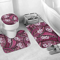 Polynesian Hibiscus Tropical Pink Floral Bathroom Set Tribal Pattern - Polynesian Pride