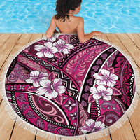 Polynesian Hibiscus Tropical Pink Floral Beach Blanket Tribal Pattern LT01 - Polynesian Pride