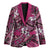 Polynesian Hibiscus Tropical Pink Floral Blazer Tribal Pattern - Polynesian Pride