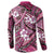 Polynesian Hibiscus Tropical Pink Floral Button Sweatshirt Tribal Pattern - Polynesian Pride