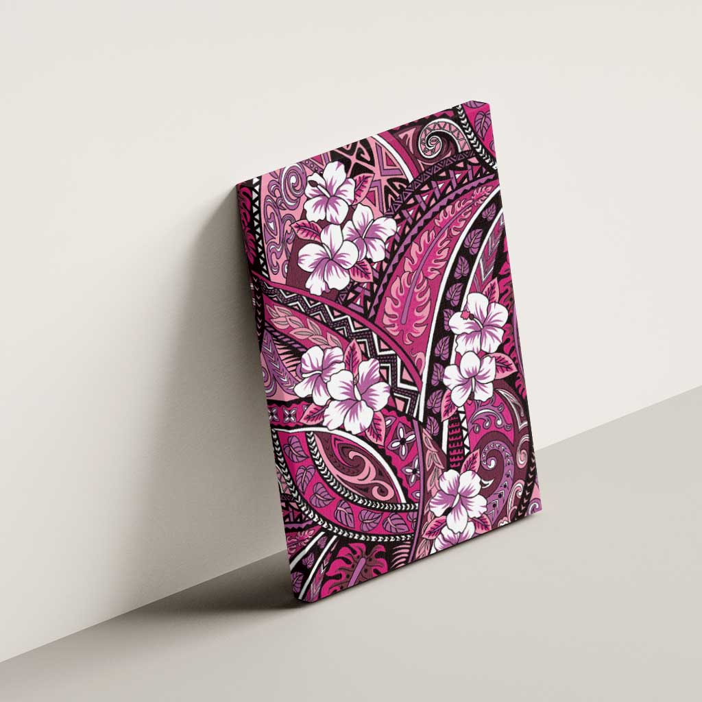 Polynesian Hibiscus Tropical Pink Floral Canvas Wall Art Tribal Pattern LT01 - Polynesian Pride