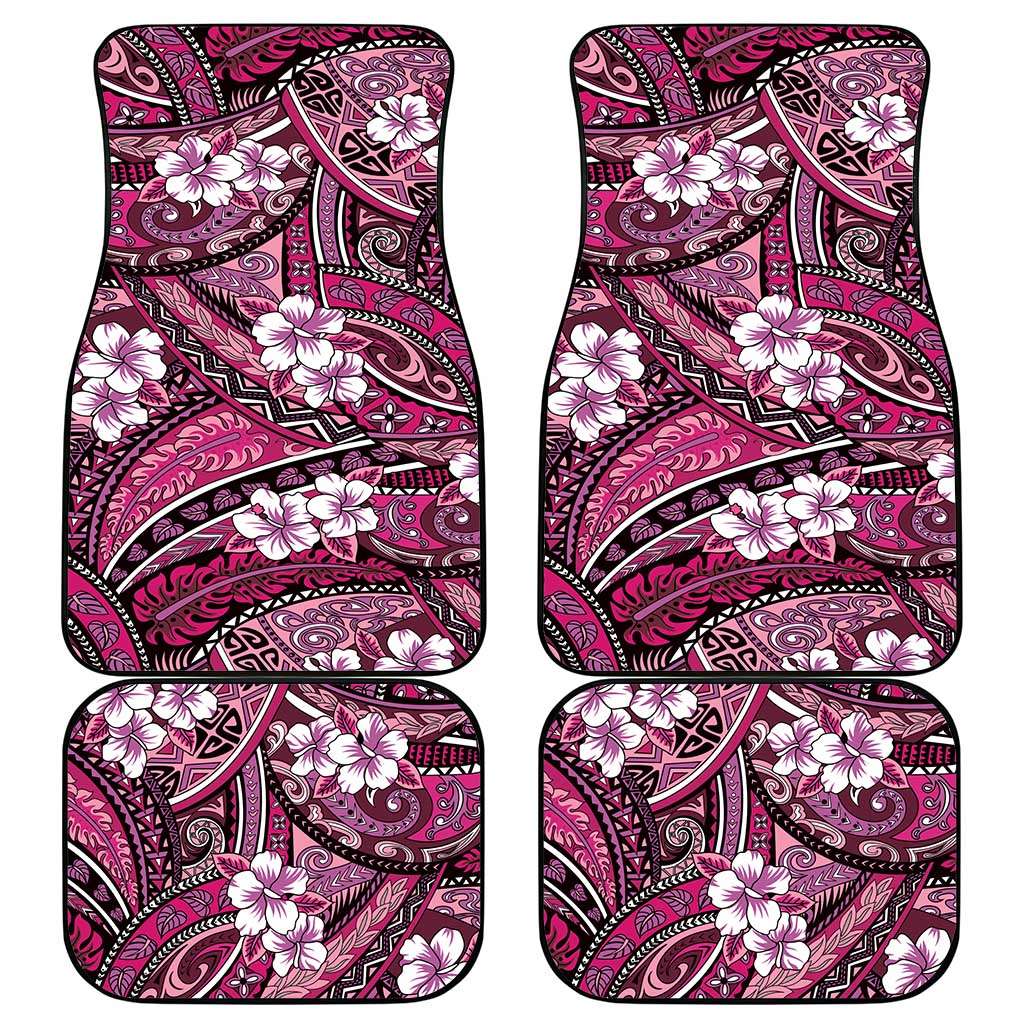 Polynesian Hibiscus Tropical Pink Floral Car Mats Tribal Pattern LT01 - Polynesian Pride