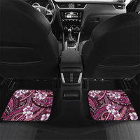 Polynesian Hibiscus Tropical Pink Floral Car Mats Tribal Pattern LT01 Set 2pcs - Back Pink - Polynesian Pride