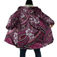 Polynesian Hibiscus Tropical Pink Floral Cloak Tribal Pattern - Polynesian Pride