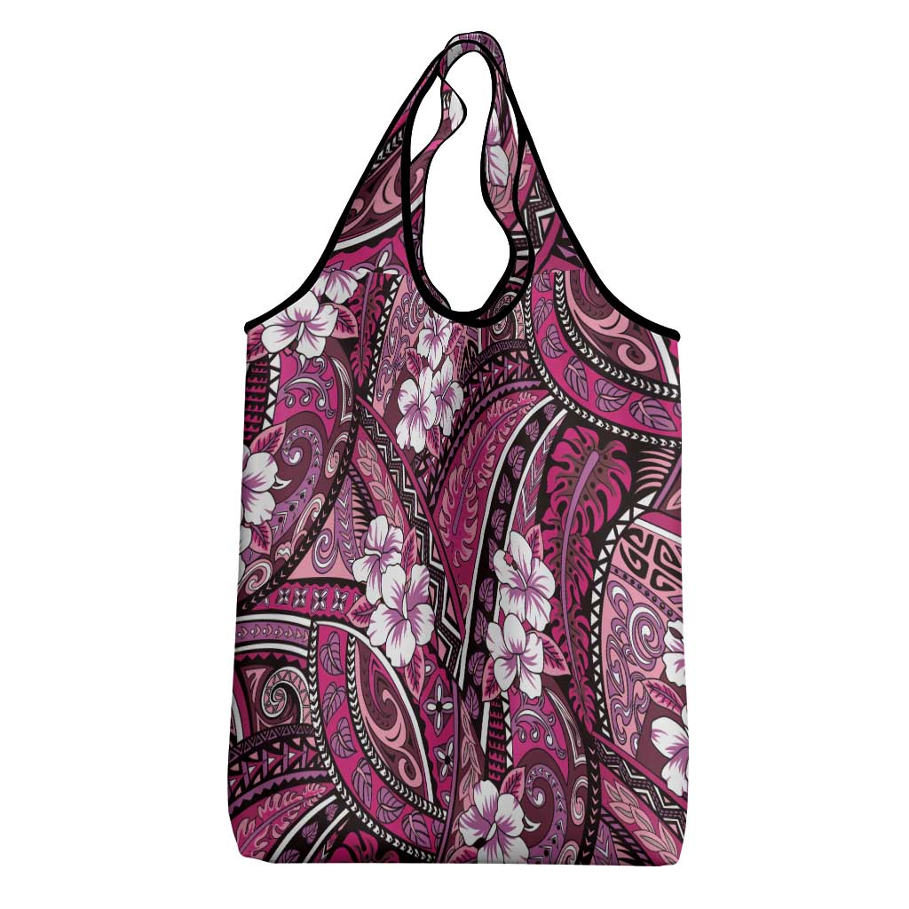 Polynesian Hibiscus Tropical Pink Floral Grocery Bag Tribal Pattern LT01 - Polynesian Pride