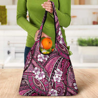 Polynesian Hibiscus Tropical Pink Floral Grocery Bag Tribal Pattern LT01 - Polynesian Pride