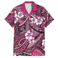 Polynesian Hibiscus Tropical Pink Floral Hawaiian Shirt Tribal Pattern - Polynesian Pride