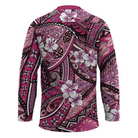 Polynesian Hibiscus Tropical Pink Floral Hockey Jersey Tribal Pattern LT01 - Polynesian Pride