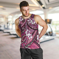 Polynesian Hibiscus Tropical Pink Floral Men Tank Top Tribal Pattern LT01 Pink - Polynesian Pride