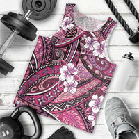 Polynesian Hibiscus Tropical Pink Floral Men Tank Top Tribal Pattern LT01 - Polynesian Pride