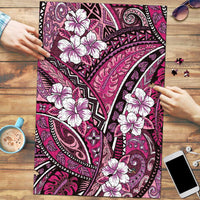 Polynesian Hibiscus Tropical Pink Floral Puzzle Tribal Pattern LT01 Pink - Polynesian Pride