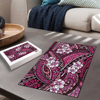 Polynesian Hibiscus Tropical Pink Floral Puzzle Tribal Pattern LT01 - Polynesian Pride