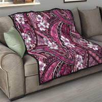 Polynesian Hibiscus Tropical Pink Floral Quilt Tribal Pattern - Polynesian Pride