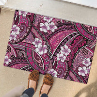 Polynesian Hibiscus Tropical Pink Floral Rubber Doormat Tribal Pattern LT01 - Polynesian Pride