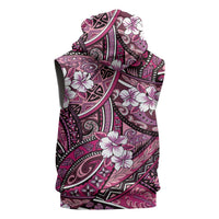 Polynesian Hibiscus Tropical Pink Floral Sleeveless Hoodie Tribal Pattern LT01 - Polynesian Pride