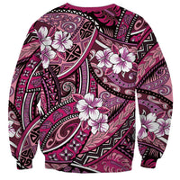 Polynesian Hibiscus Tropical Pink Floral Sweatshirt Tribal Pattern LT01 - Polynesian Pride