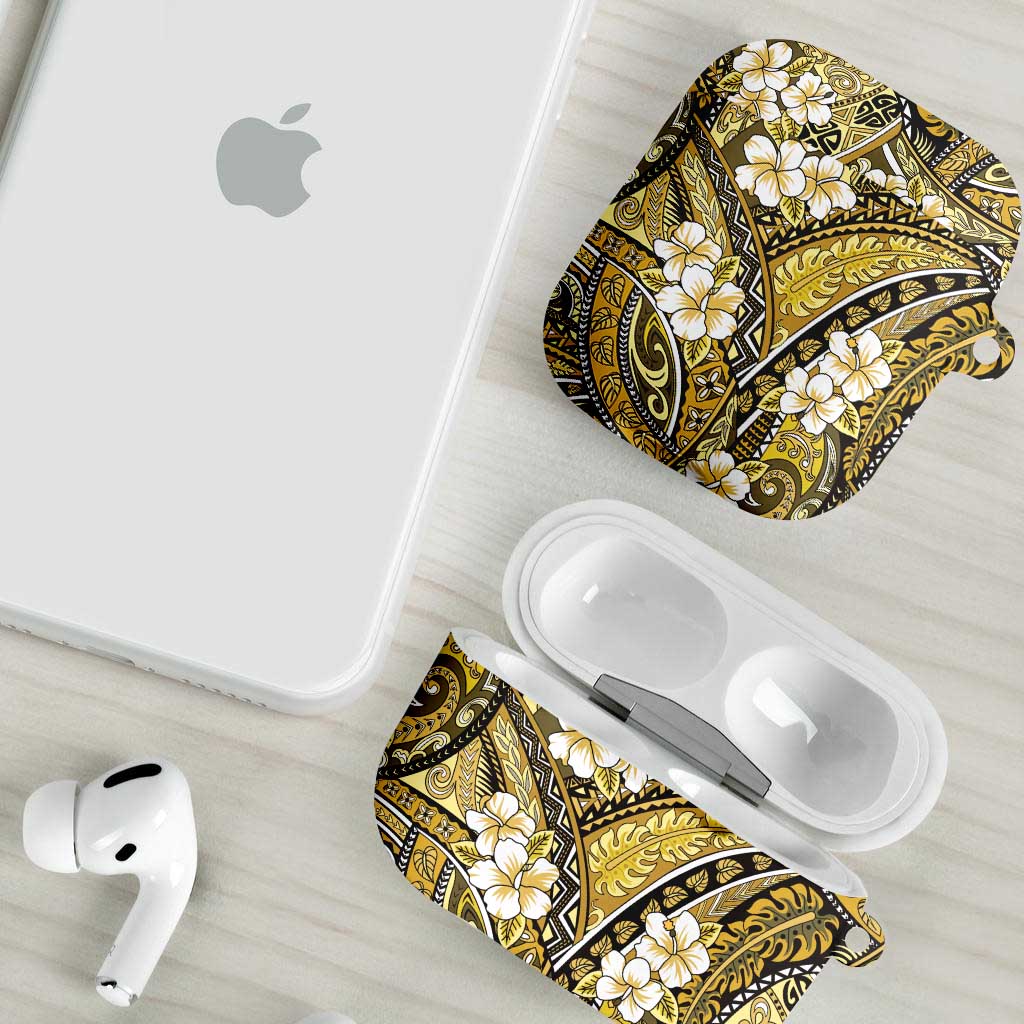 Polynesian Hibiscus Tropical Yellow Floral AirPods Case Tribal Pattern LT01 - Polynesian Pride