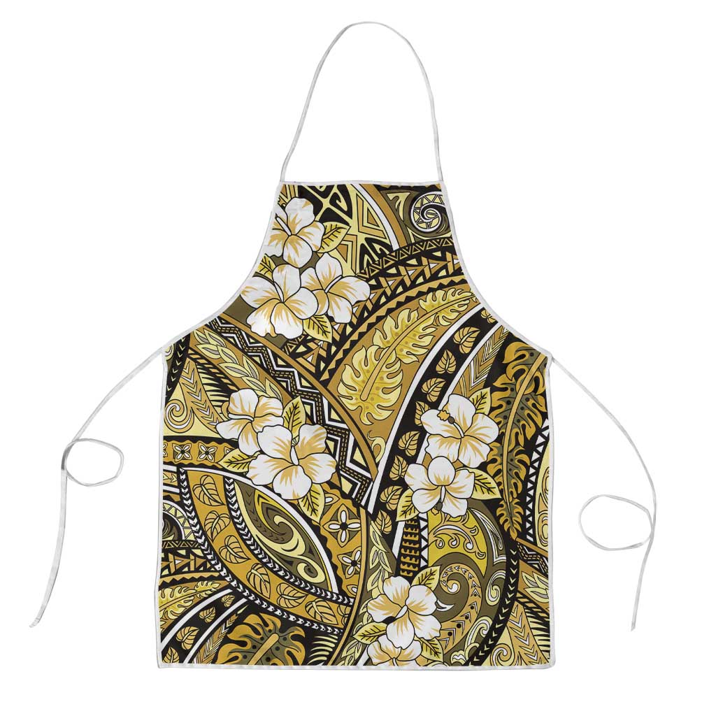 Polynesian Hibiscus Tropical Yellow Floral Apron Tribal Pattern LT01 Yellow - Polynesian Pride