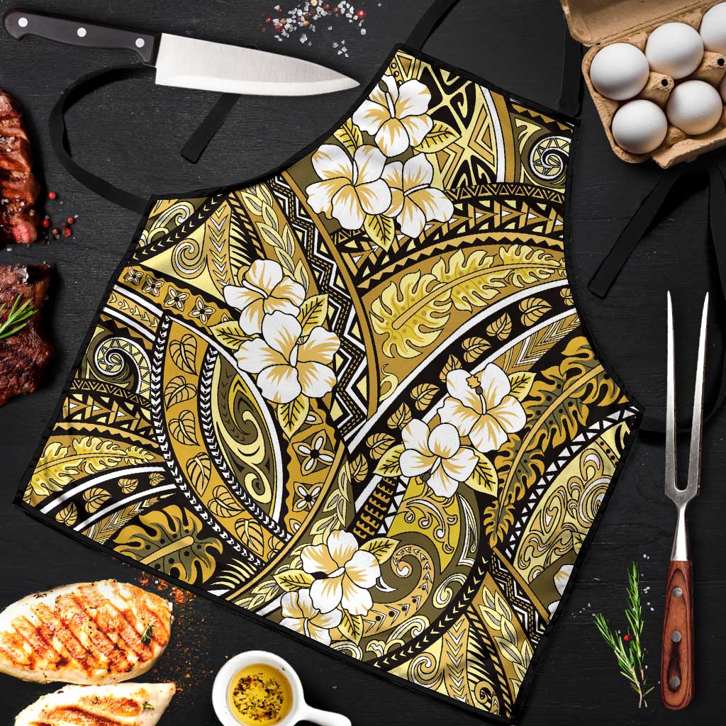 Polynesian Hibiscus Tropical Yellow Floral Apron Tribal Pattern LT01 Yellow - Polynesian Pride